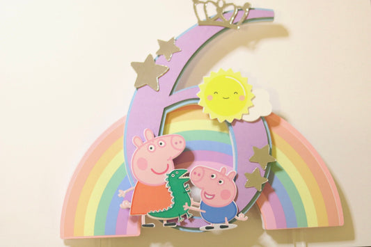 Peppa Pig Inspired Cake Topper (3D)