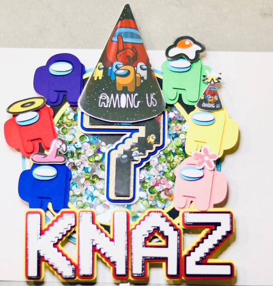 Personalised Among Us Cake Topper (3D & Shaker)