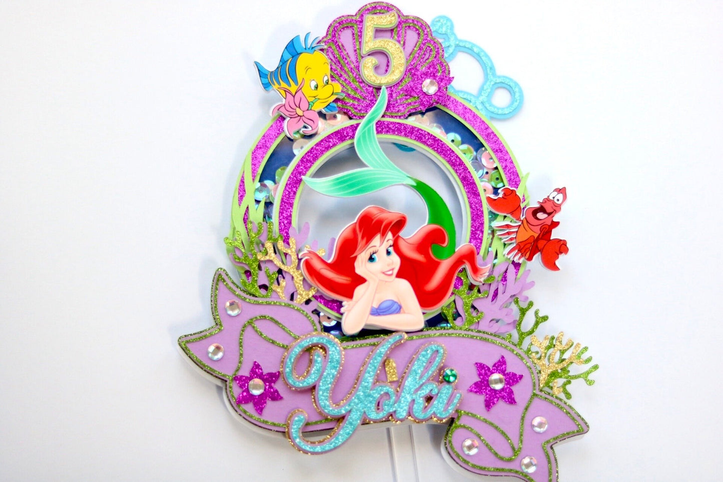 Mermaid Cake Topper (3D & Shaker)