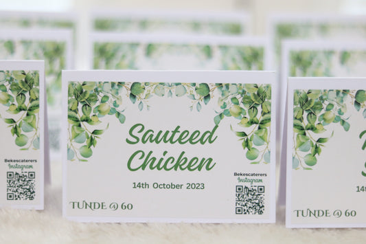 Buffet Food Labels