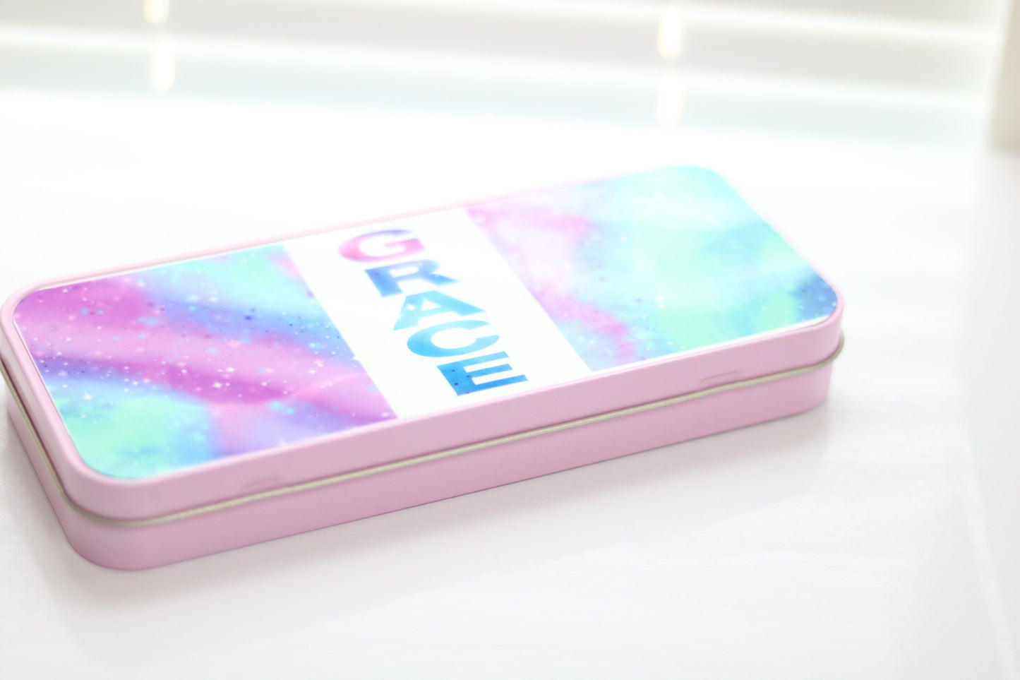 Personalised Pencil Case (Tin)- Pink