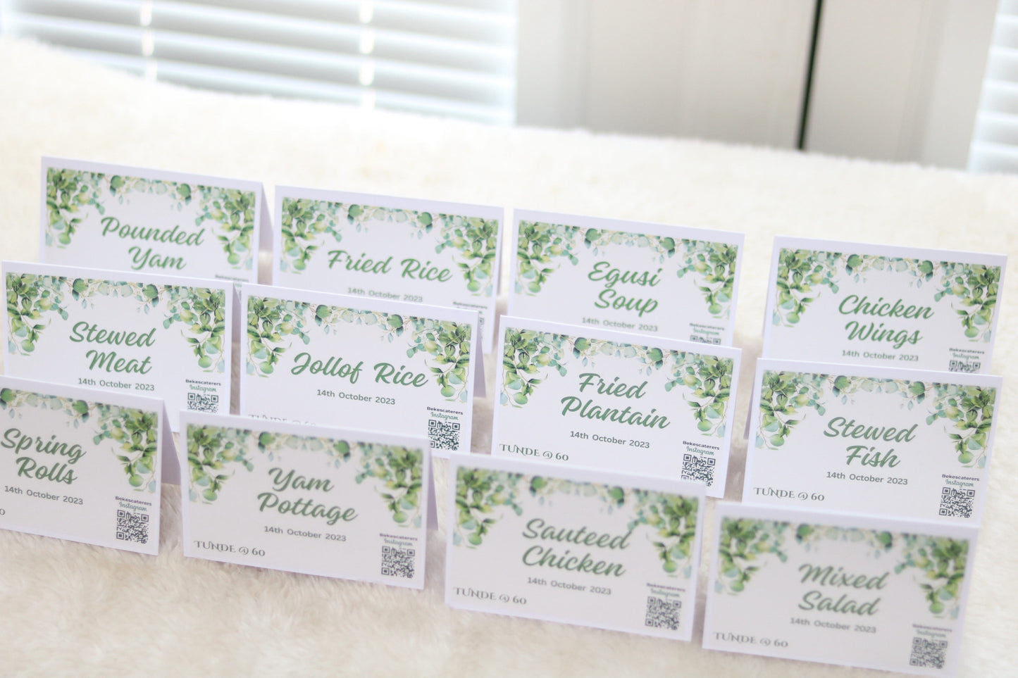 Buffet Food Labels