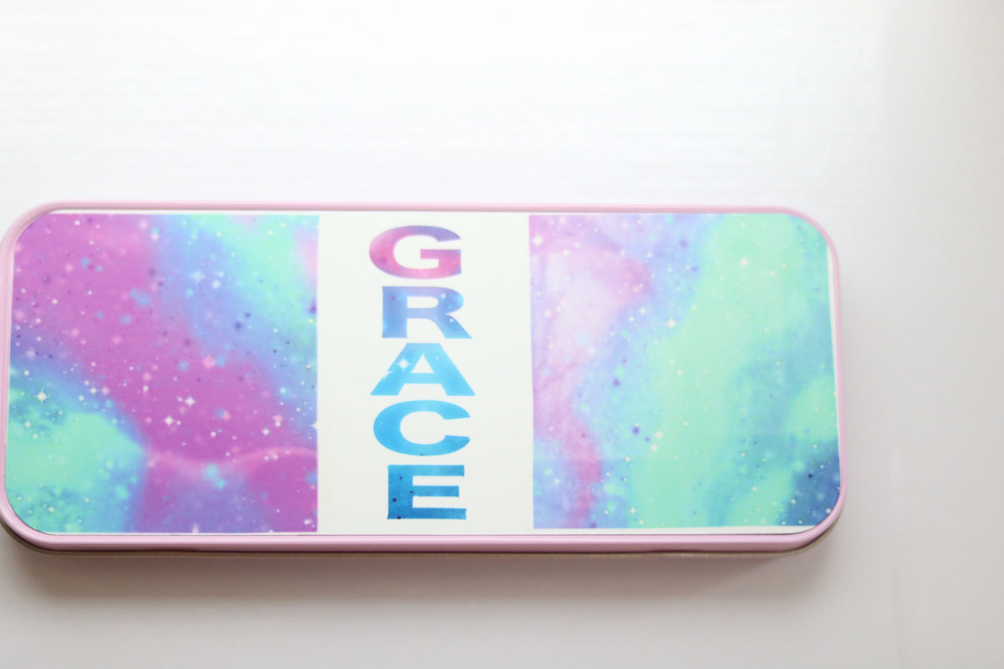 Personalised Pencil Case (Tin)- Pink