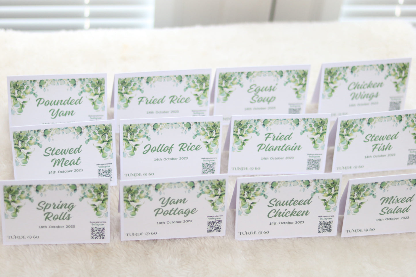 Buffet Food Labels
