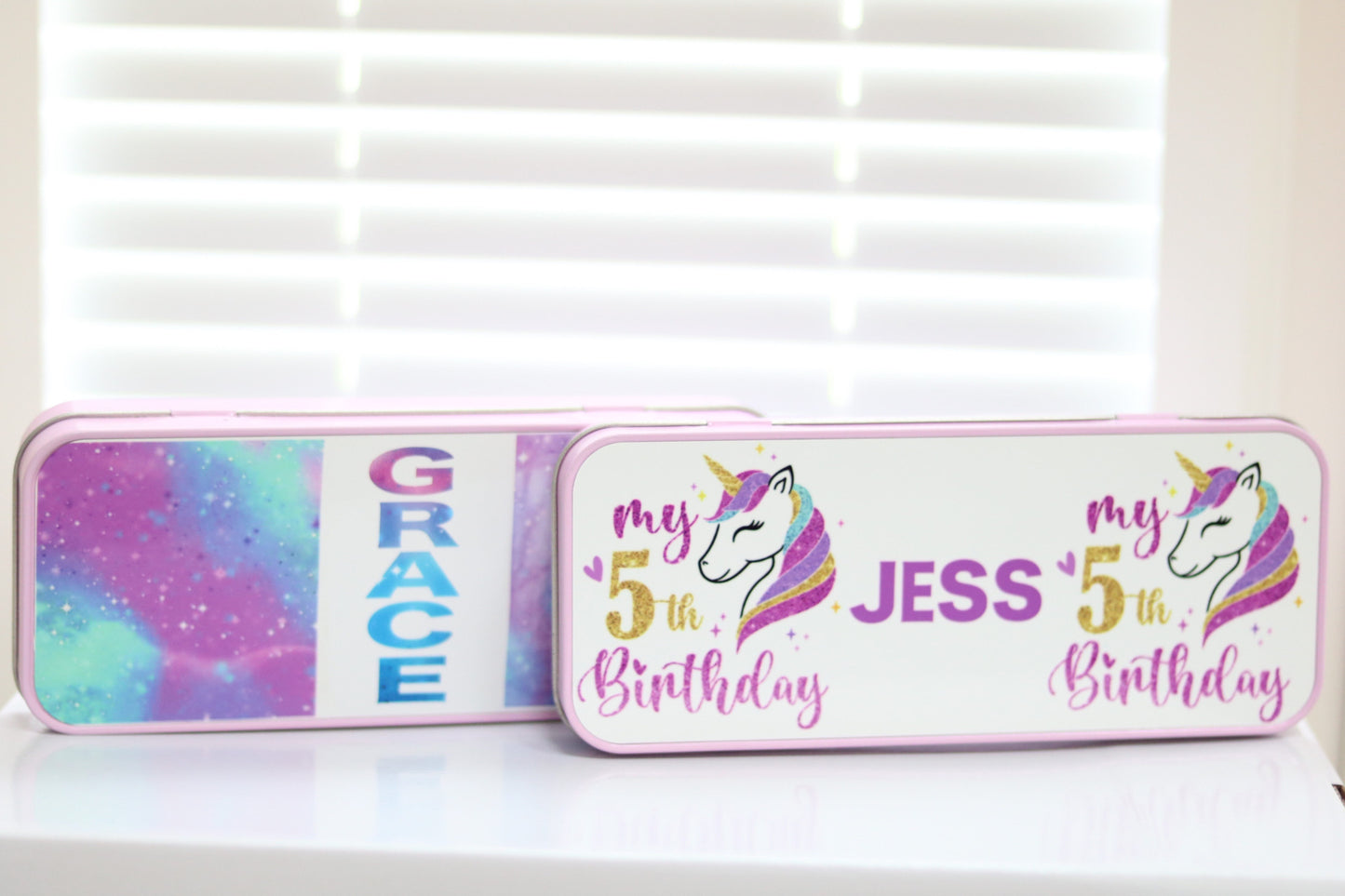 Personalised Pencil Case (Tin)- Pink