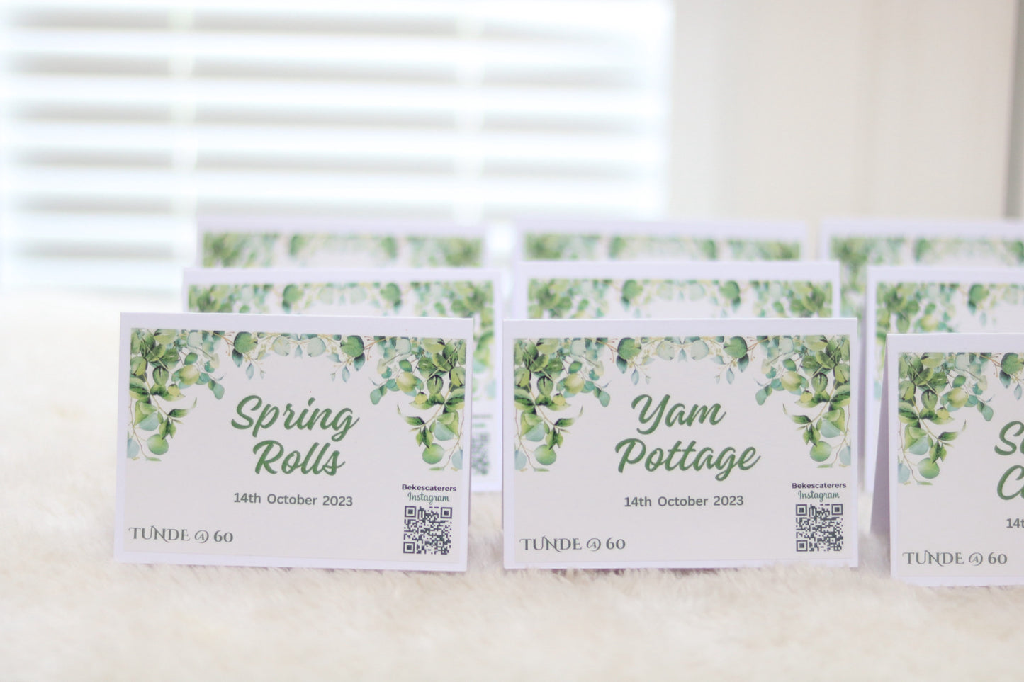 Buffet Food Labels