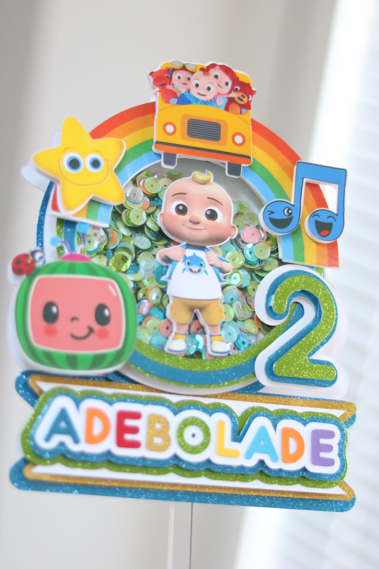 Cocomelon Cake Topper (3D & Shaker)