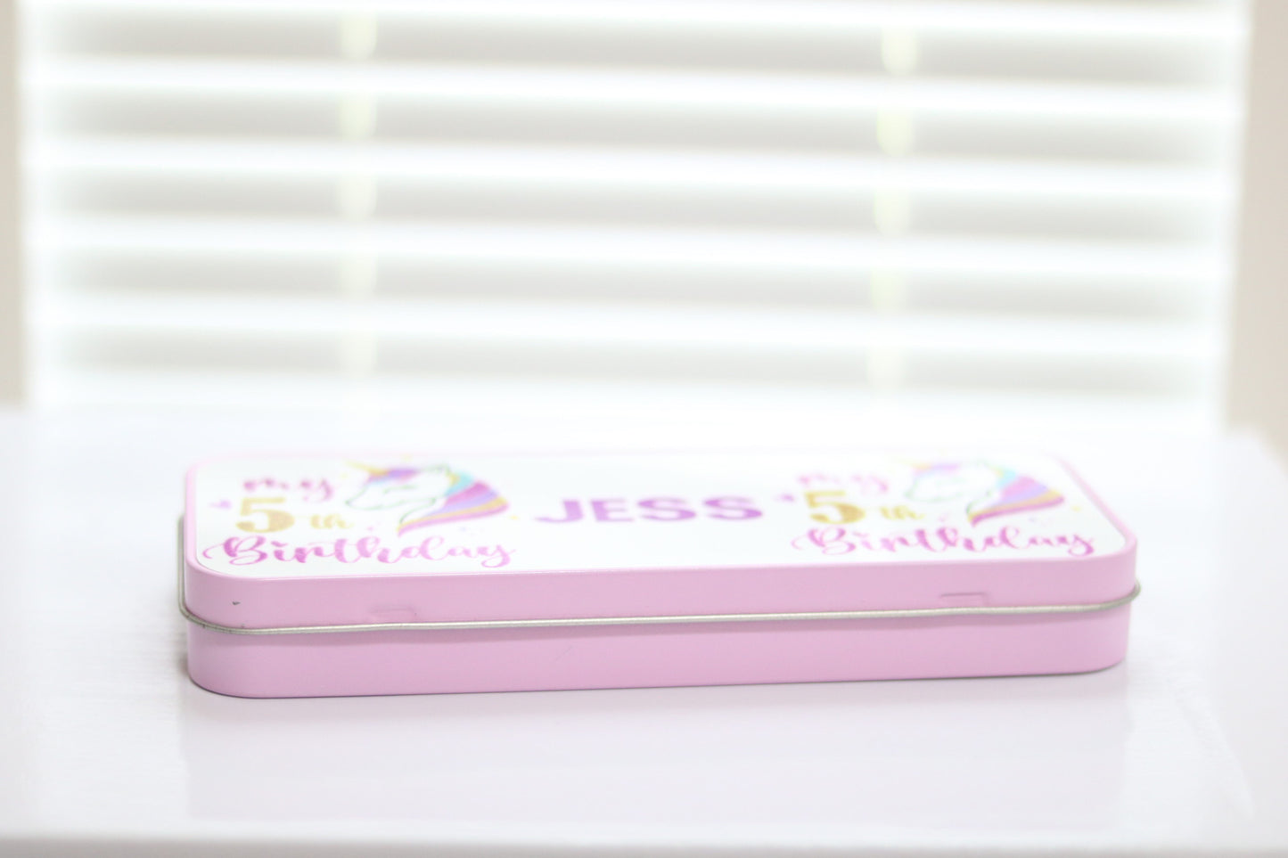 Personalised Pencil Case (Tin)- Pink