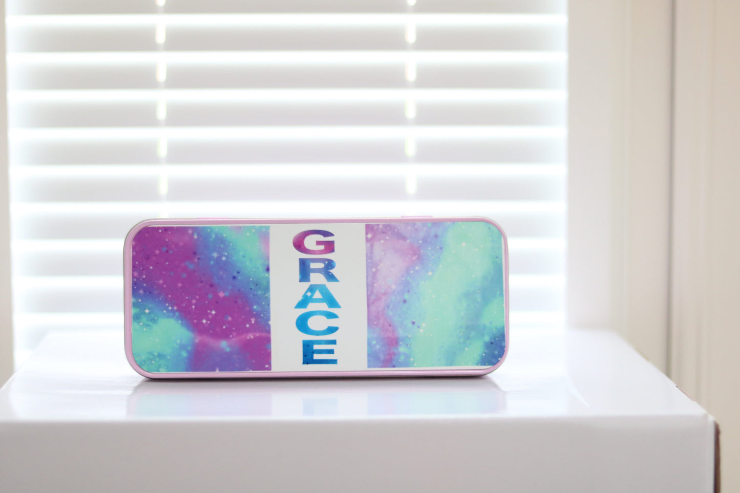 Personalised Pencil Case (Tin)- Pink