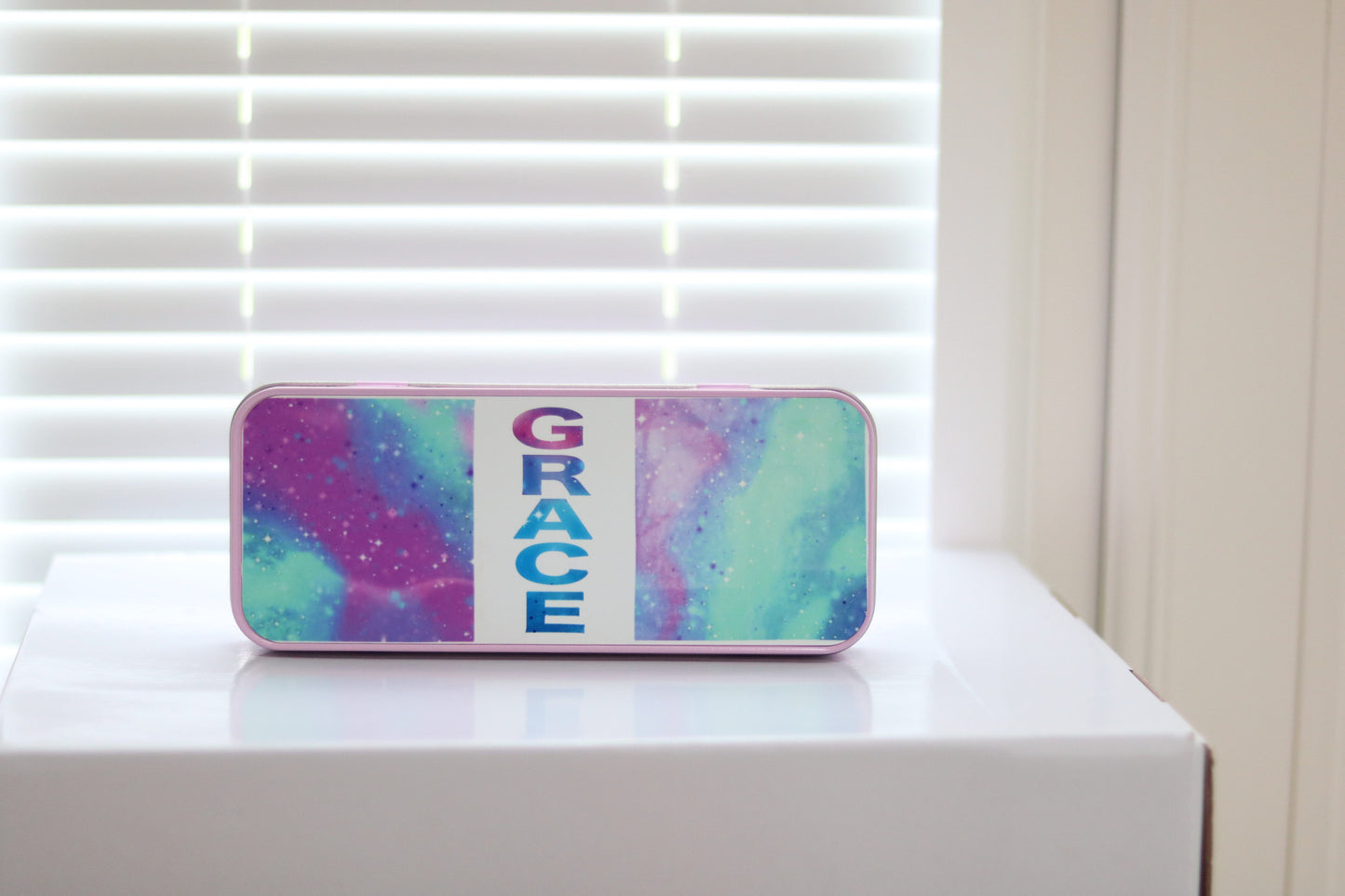 Personalised Pencil Case (Tin)- Pink