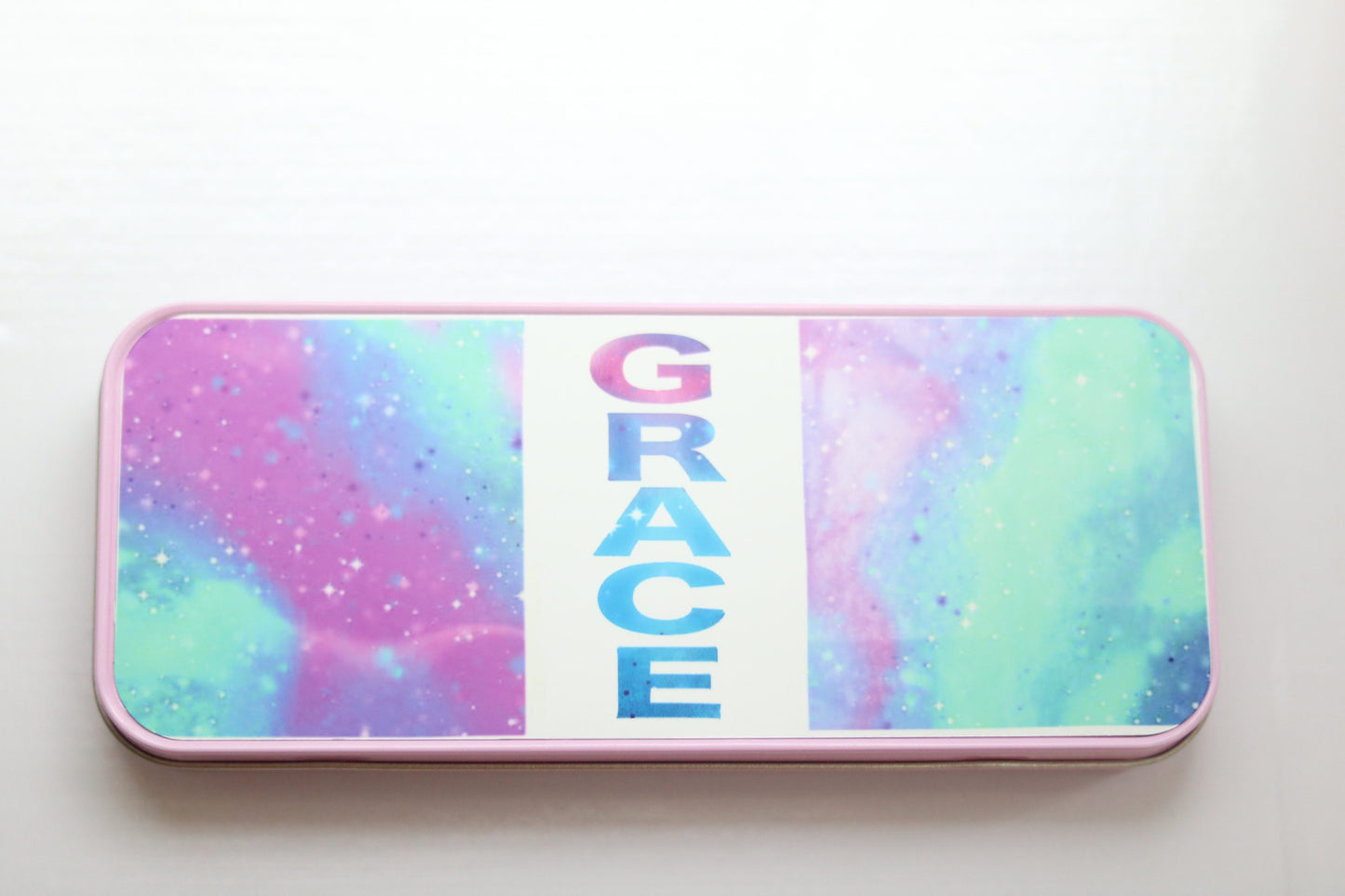Personalised Pencil Case (Tin)- Pink