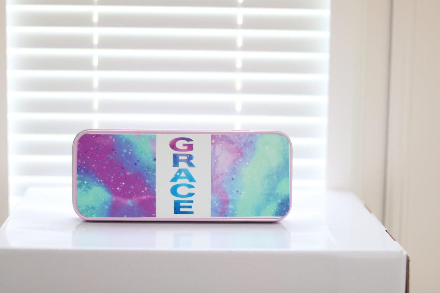 Personalised Pencil Case (Tin)- Pink