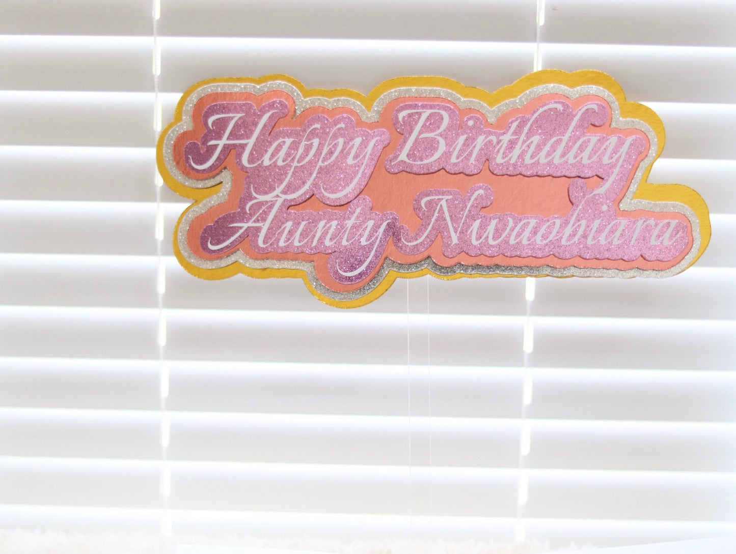 Personalised Happy Birthday Cake Topper