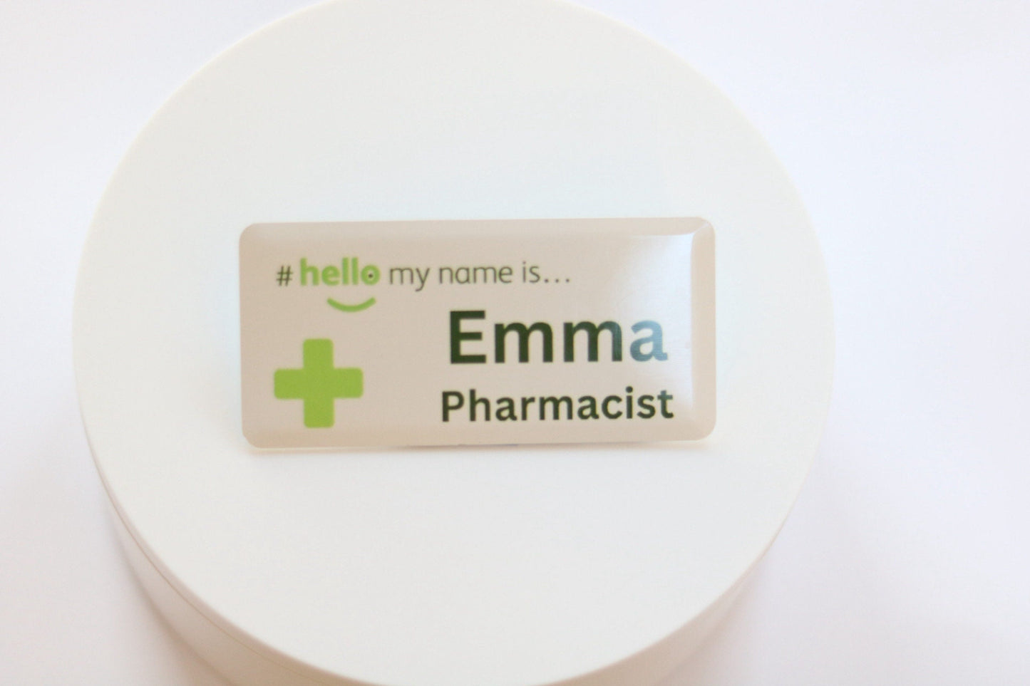 Pharmacist Name Badge (Personalised “Hello, My Name is”)- Metal Badge