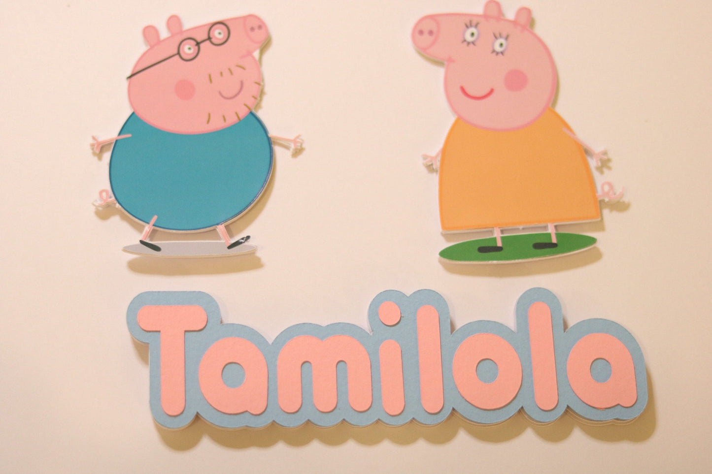 Peppa Pig Inspired Cake Topper (3D)