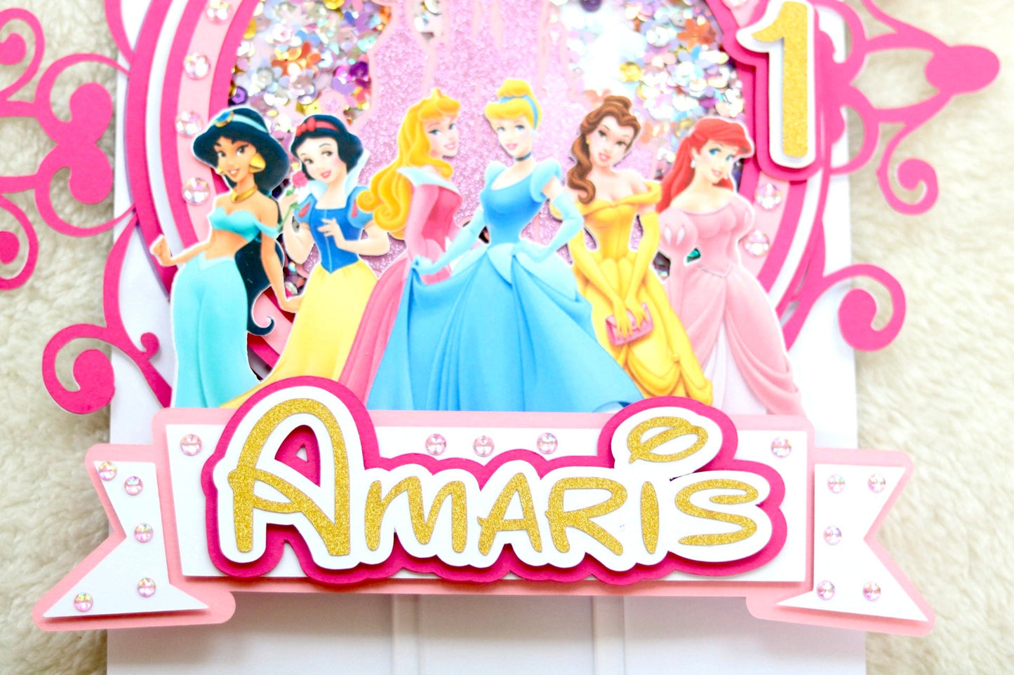 Disney Princess Cake Topper (3D & Shaker)