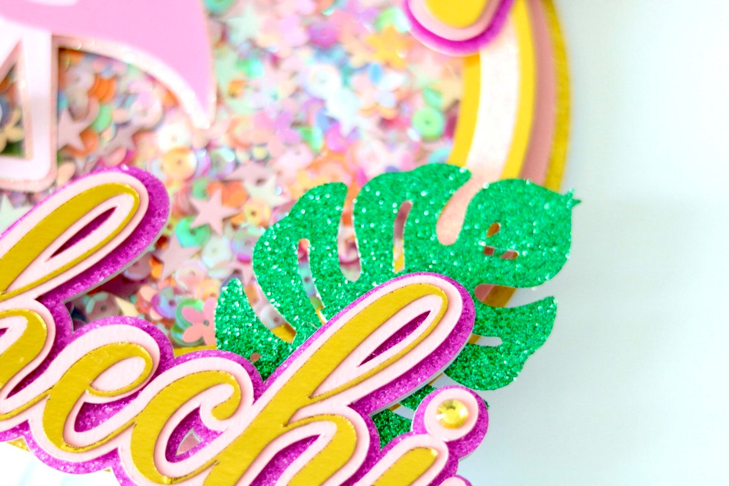 Flamingo Cake Topper (Hawaiian Theme)