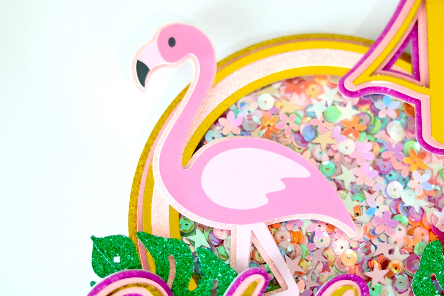 Flamingo Cake Topper (Hawaiian Theme)